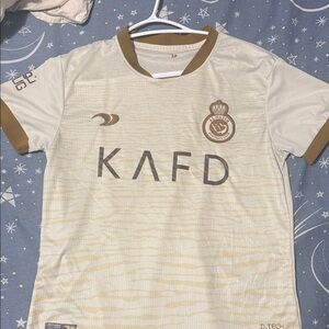 Kids Cream and Brown Soccer Jersey